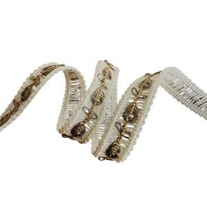 Hamilton Decorative Trim Roll Upholstery Fabric Ecru Antique Gold 27.34 Yards